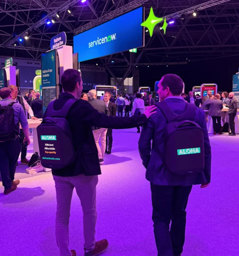 Founders of Aloha Clouds in one of the ServiceNow World Forum of 2025.