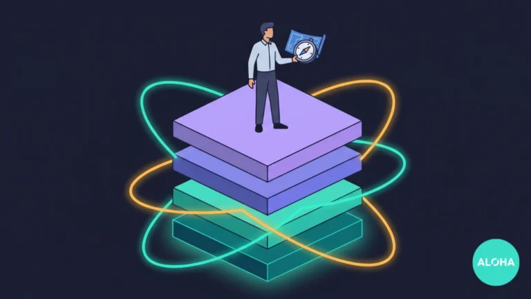 A figure standing at the center of five stacked layers representing ServiceNow platform ownership capabilities